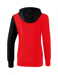 ERIMA Damen 5-C Trainingsjacke mit Kapuze rot/schwarz/weiß (Sonderposten)