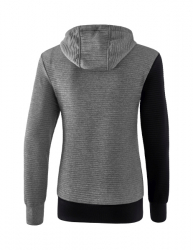 ERIMA Damen 5-C Kapuzensweat schwarz/grau melange/weiß (Sonderposten)