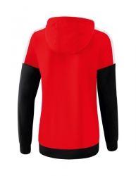 ERIMA Damen Squad Tracktop Jacke mit Kapuze rot/schwarz/weiß (Sonderposten)